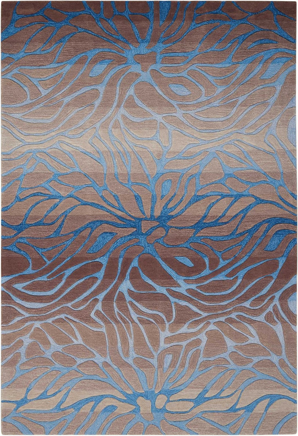 HomeRoots 4' Modern Gray and Blue Abstract Area Rug for Stylish Comfort, Durability, and Easy Care in Any Room 4' X 6' 556053