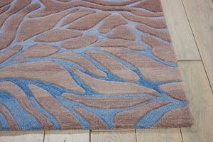 HomeRoots 4' Modern Gray and Blue Abstract Area Rug for Stylish Comfort, Durability, and Easy Care in Any Room 4' X 6' 556053