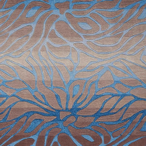 HomeRoots 4' Modern Gray and Blue Abstract Area Rug for Stylish Comfort, Durability, and Easy Care in Any Room 7' X 9' 556057