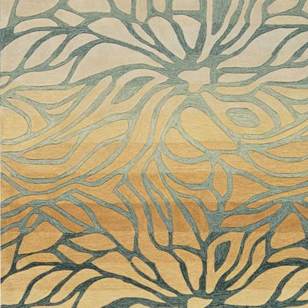 HomeRoots 8' Tan and Gray Abstract Area Rug - Modern, Durable, and Stylish Addition for Family Spaces 8' X 11' 556059