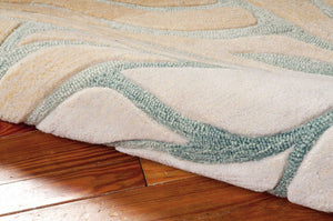 Homeroots 8' X 11' Tan And Gray Abstract Area Rug  Polyester 556059