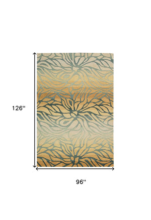 Homeroots 8' X 11' Tan And Gray Abstract Area Rug  Polyester 556059