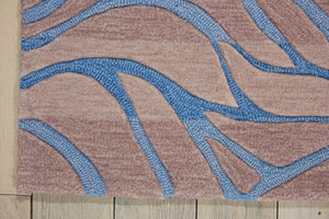HomeRoots 8' X 11' Gray and Blue Botanical Leaves Area Rug – Stylish, Durable, Stain-Resistant for Modern Homes 556060