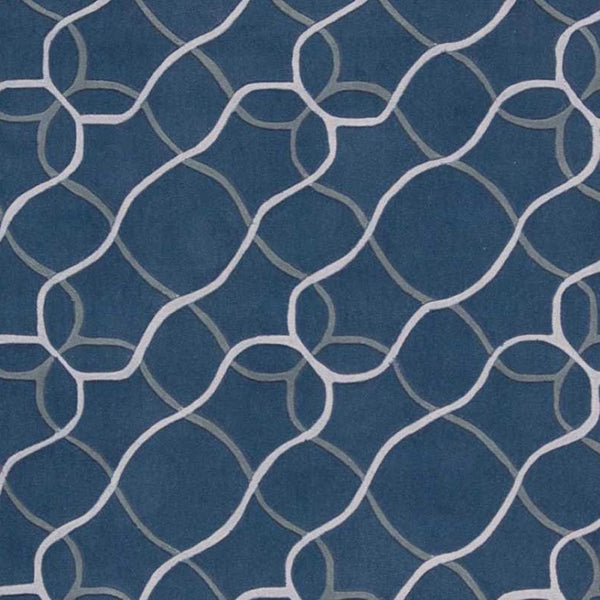HomeRoots 7' Contemporary Abstract Area Rug in Ivory, Blue & Gray – Soft, Durable, Stain-Resistant Design for Homes 7' X 9' 556065
