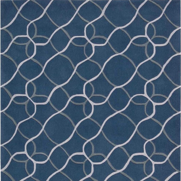 HomeRoots 7' Contemporary Abstract Area Rug in Ivory, Blue & Gray – Soft, Durable, Stain-Resistant Design for Homes 7' X 9' 556065