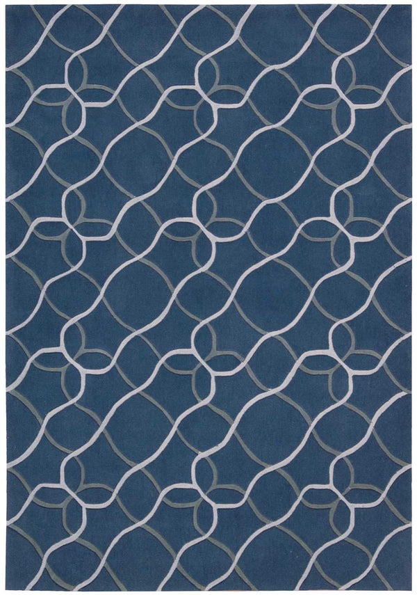 Homeroots 7' X 9' Ivory Blue And Gray Abstract Area Rug  Polyester 556065