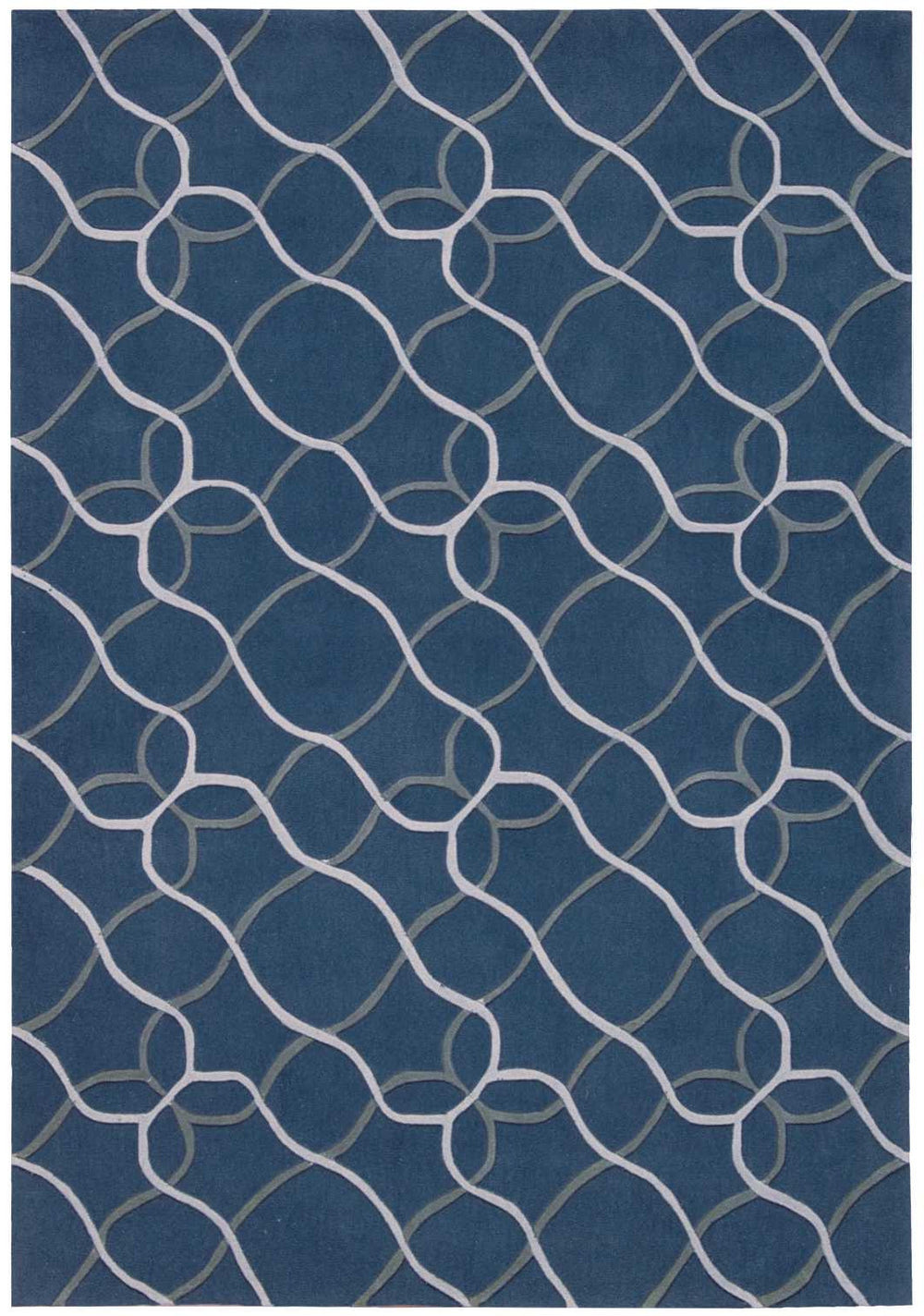Homeroots 7' X 9' Ivory Blue And Gray Abstract Area Rug  Polyester 556065