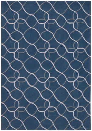 Homeroots 7' X 9' Ivory Blue And Gray Abstract Area Rug  Polyester 556065