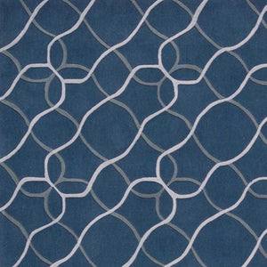 HomeRoots 7' Contemporary Abstract Area Rug in Ivory, Blue & Gray – Soft, Durable, Stain-Resistant Design for Homes 7' X 9' 556065