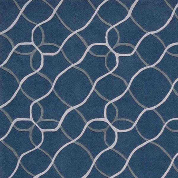 HomeRoots 7' Contemporary Abstract Area Rug in Ivory, Blue & Gray – Soft, Durable, Stain-Resistant Design for Homes 7' X 9' 556065