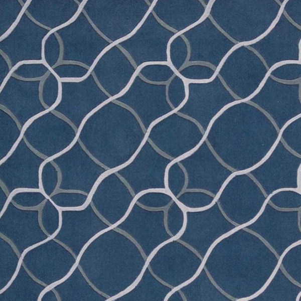 HomeRoots 7' Contemporary Abstract Area Rug in Ivory, Blue & Gray – Soft, Durable, Stain-Resistant Design for Homes 8' X 11' 556066