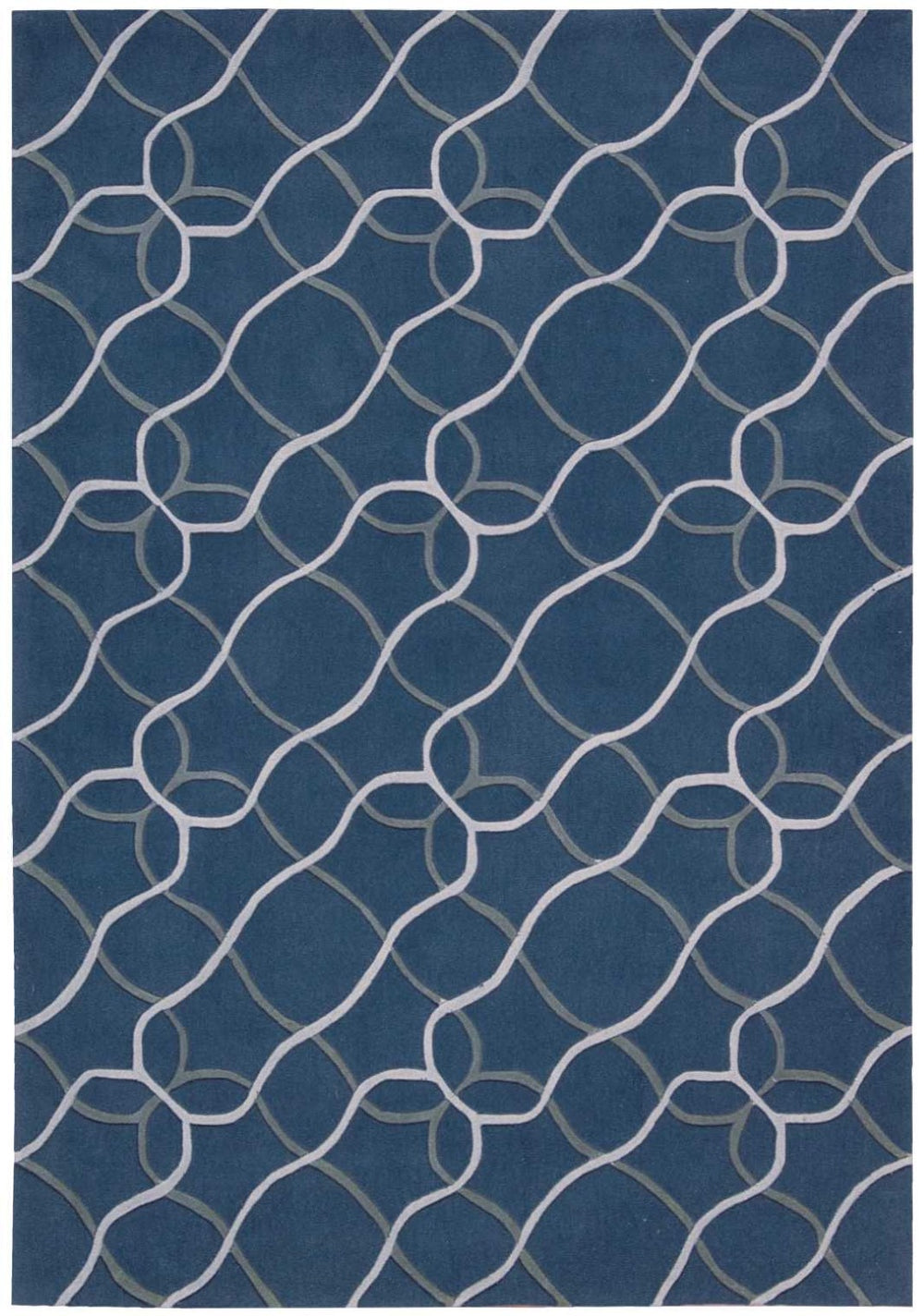 HomeRoots 7' Contemporary Abstract Area Rug in Ivory, Blue & Gray – Soft, Durable, Stain-Resistant Design for Homes 8' X 11' 556066
