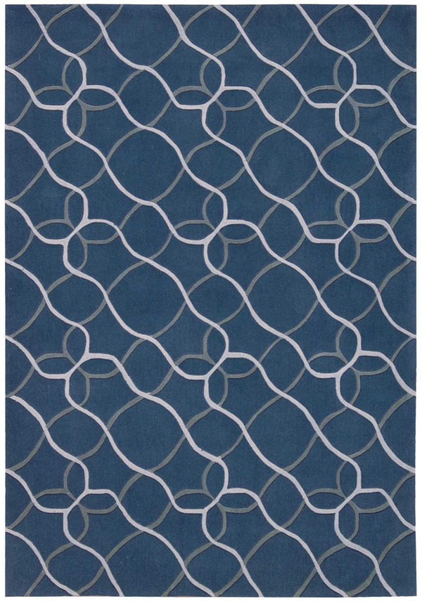 Homeroots 8' X 11' Ivory Blue And Gray Abstract Area Rug  Polyester 556066
