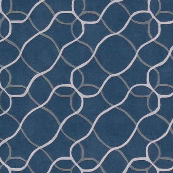 HomeRoots 7' Contemporary Abstract Area Rug in Ivory, Blue & Gray – Soft, Durable, Stain-Resistant Design for Homes 8' X 11' 556066