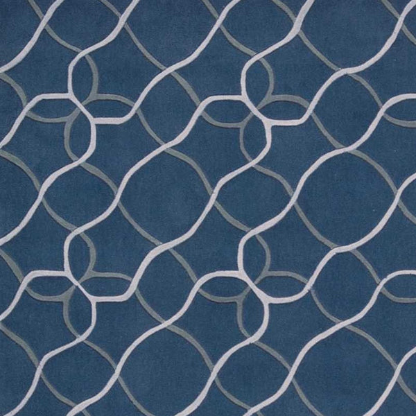 Homeroots 8' X 11' Ivory Blue And Gray Abstract Area Rug  Polyester 556066