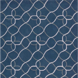HomeRoots 7' Contemporary Abstract Area Rug in Ivory, Blue & Gray – Soft, Durable, Stain-Resistant Design for Homes 8' X 11' 556066