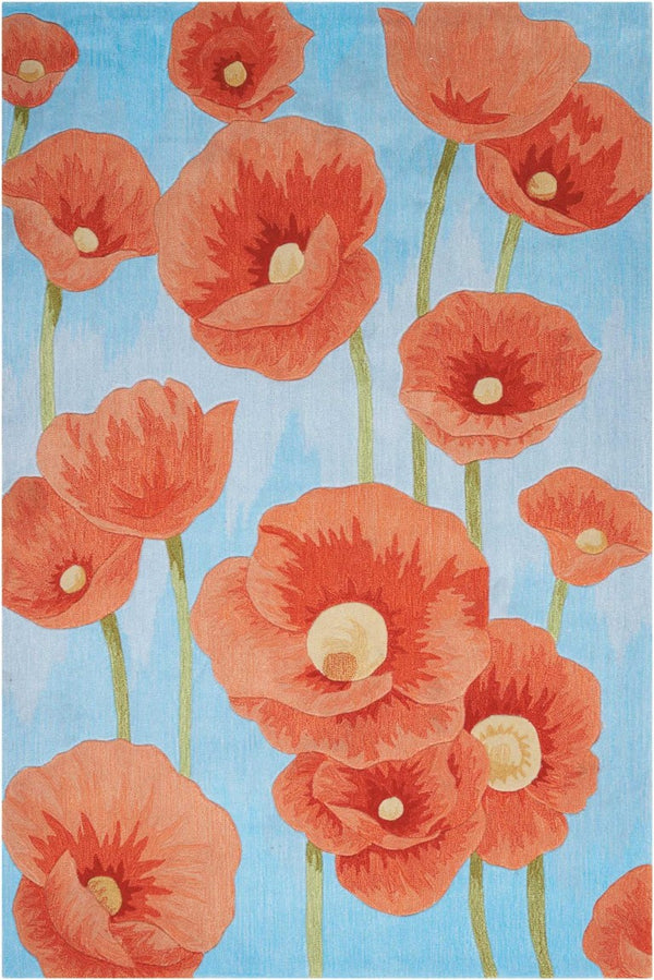 4x6 Floral Area Rug Power Loomed Polyester for Living Room or Bedroom