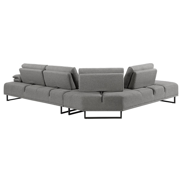 English Elm Harnal Taupe L-Shape Sectional Sofa with Pocket Coil Seating, Plush Back Pillows & Extendable Armrest for Luxurious Comfort and Style B062S01152