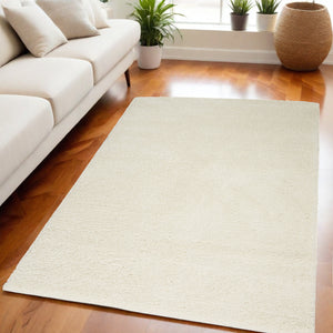 Homeroots 5' X 7' Ivory Shag Area Rug  Polypropylene 556085