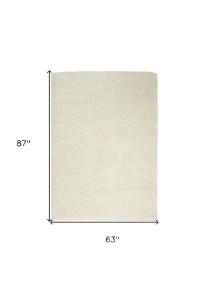 Homeroots 5' X 7' Ivory Shag Area Rug  Polypropylene 556085