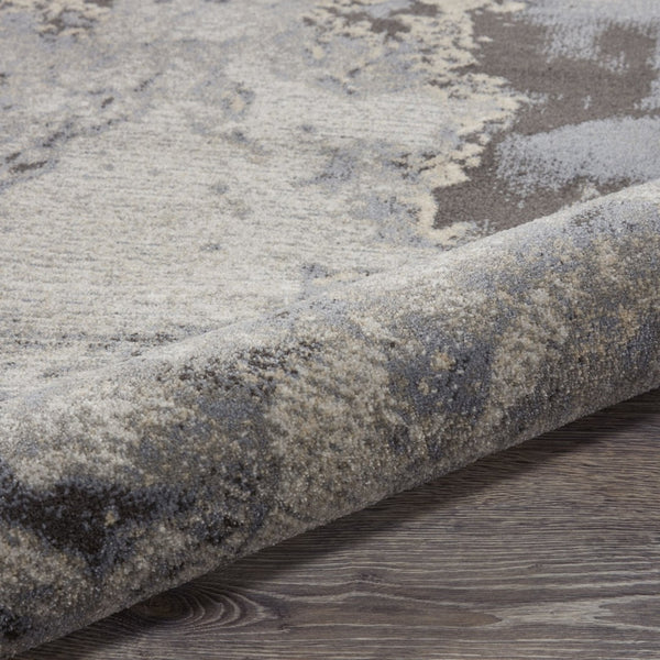HomeRoots 9' Modern Abstract Area Rug in Gray, Black, and Ivory - Durable, Soft, and Stylish for Any Room 8' X 11' 556087