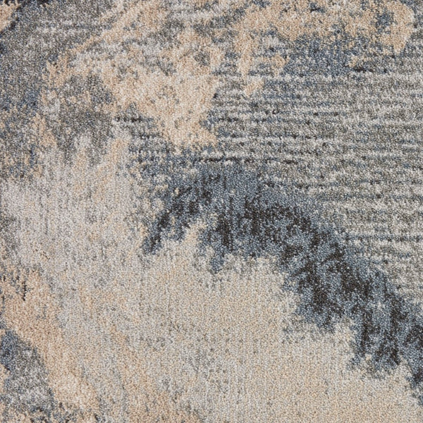 HomeRoots 9' Modern Abstract Area Rug in Gray, Black, and Ivory - Durable, Soft, and Stylish for Any Room 8' X 11' 556087