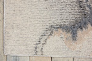 Homeroots 5' X 7' Gray Blue And Ivory Abstract Area Rug  Polyester 556088