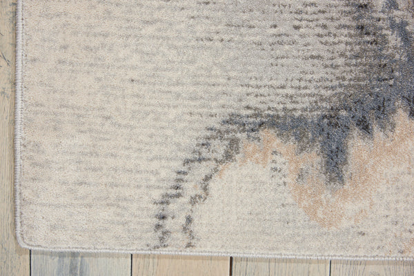 Homeroots 5' X 7' Gray Blue And Ivory Abstract Area Rug  Polyester 556088