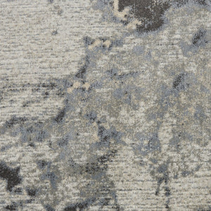 HomeRoots 9' Modern Abstract Area Rug in Gray, Black, and Ivory - Durable, Soft, and Stylish for Any Room 5' X 7' 556088