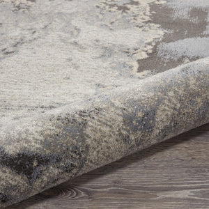HomeRoots 4' Gray Blue and Ivory Abstract Area Rug – Stylish, Durable, and Easy-Care for Modern Homes 4' X 6' 556089