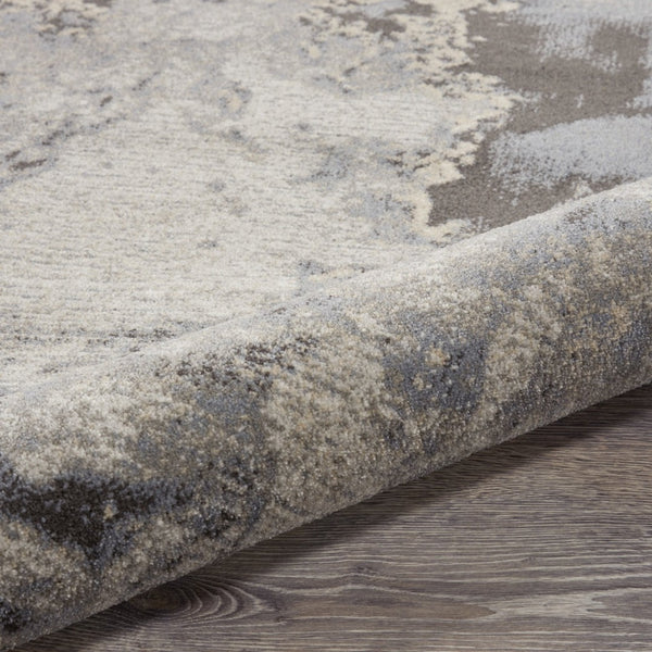 HomeRoots 4' Gray Blue and Ivory Abstract Area Rug – Stylish, Durable, and Easy-Care for Modern Homes 4' X 6' 556089