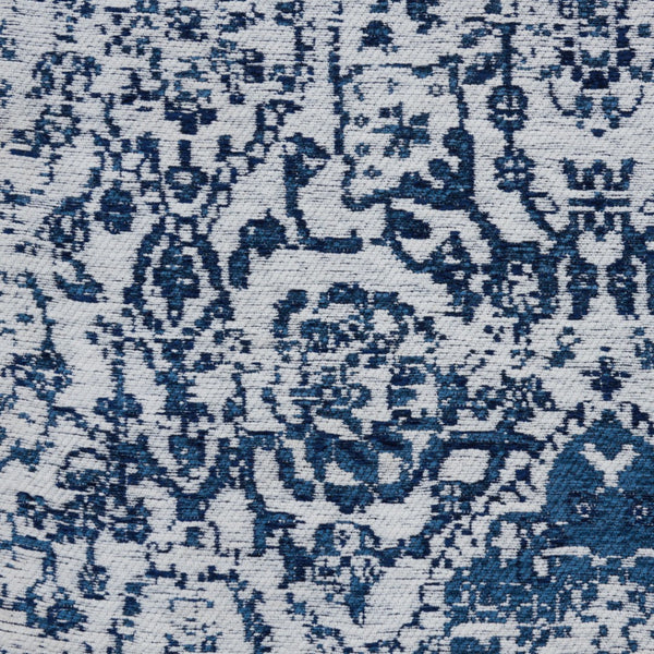 HomeRoots 8' Navy Blue and Ivory Damask Distressed Area Rug - Timeless Elegance for Any High-Traffic Space 8' X 10' 556095