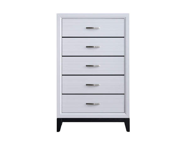English Elm Glasgow Five-Drawer Chest with Dovetail Construction and Smooth Glides for Ample Organized Storage White 49 L x 34 W x 19 H B078P349547