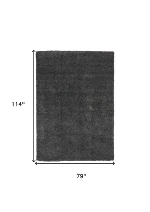 Homeroots 7' X 10' Gray Shag Area Rug  Polypropylene 556116