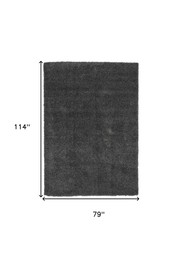 Homeroots 7' X 10' Gray Shag Area Rug  Polypropylene 556116