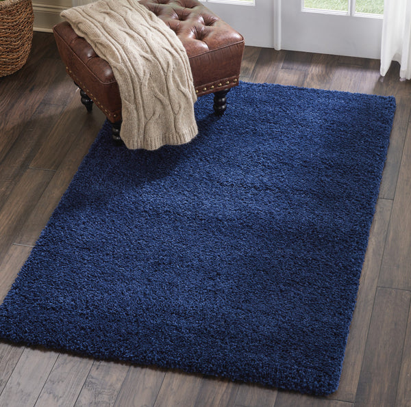 Homeroots 4' X 6' Blue Shag Area Rug  Polypropylene 556119