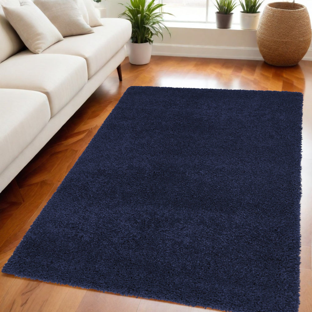 Homeroots 5' X 7' Blue Shag Area Rug  Polypropylene 556120