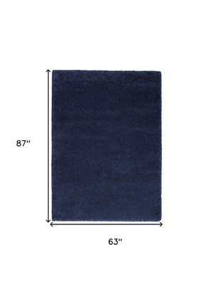 Homeroots 5' X 7' Blue Shag Area Rug  Polypropylene 556120