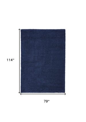 Homeroots 7' X 10' Blue Shag Area Rug  Polypropylene 556121