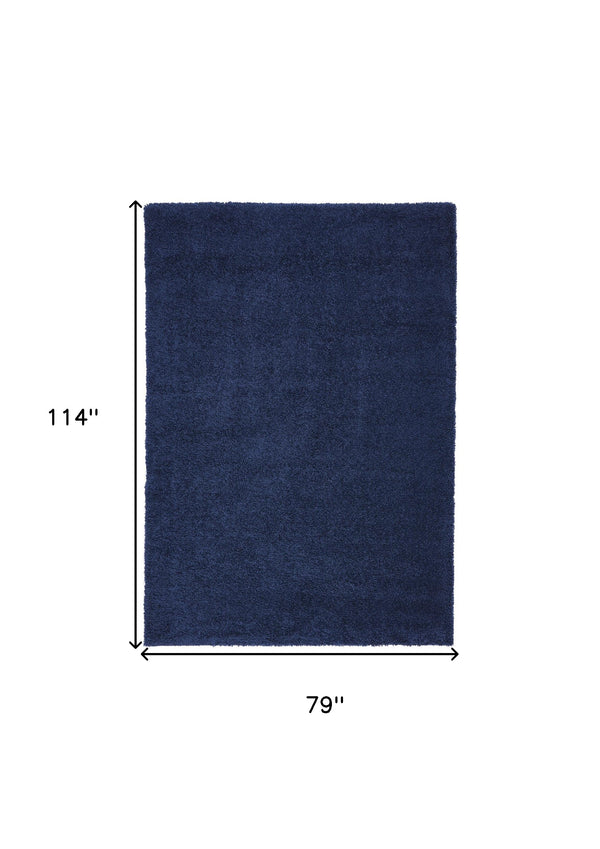 Homeroots 7' X 10' Blue Shag Area Rug  Polypropylene 556121