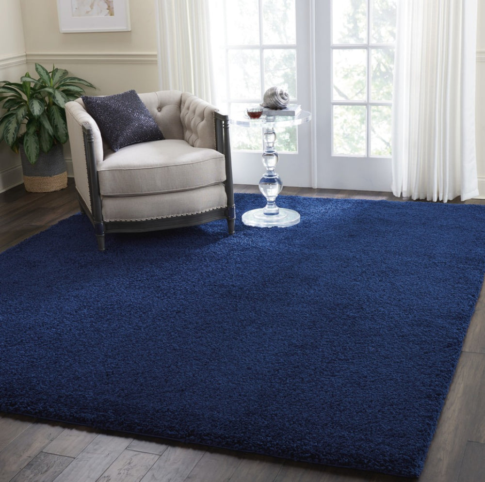 HomeRoots 8' Blue Shag Area Rug – Luxurious Plush Comfort for Modern Spaces, Stain-Resistant & Versatile Design 8' X 10' 556122