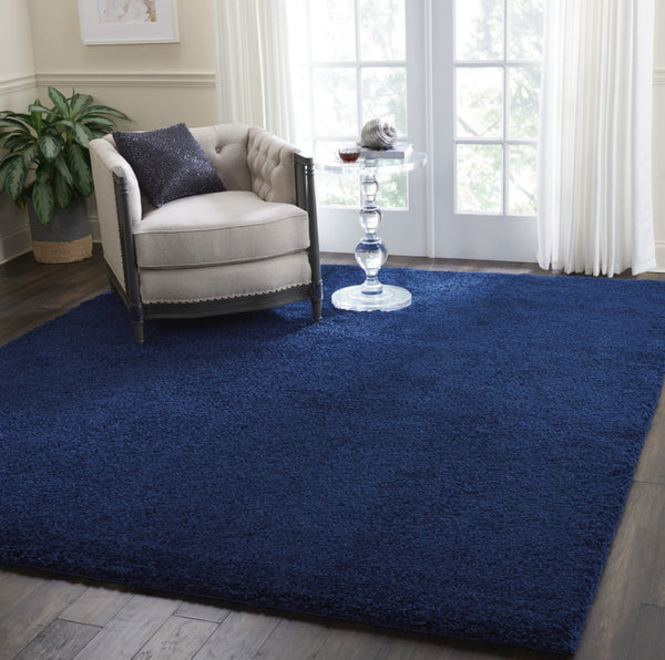 HomeRoots 8' Blue Shag Area Rug – Luxurious Plush Comfort for Modern Spaces, Stain-Resistant & Versatile Design 8' X 10' 556122