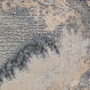 Homeroots 3' X 5' Gray Beige And Ivory Abstract Area Rug  Polyester 556150