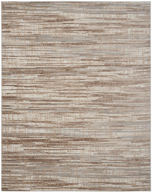 Homeroots 8' X 10' Ivory And Gray Abstract Non Skid Area Rug  Polypropylene 556194