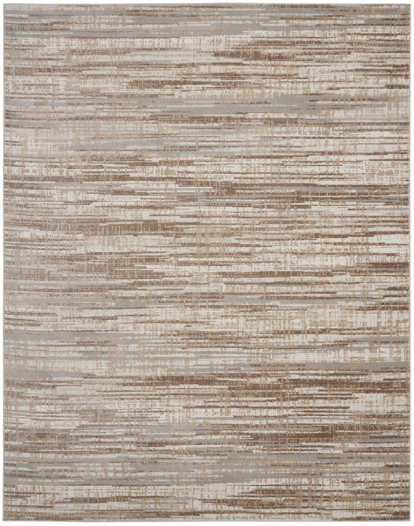 HomeRoots 9' Ivory and Gray Abstract Area Rug - Durable Non-Skid Design Perfect for High-Traffic Spaces 8' X 10' 556194