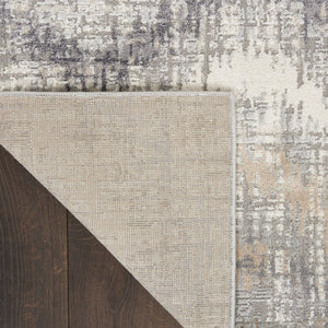HomeRoots 9' Abstract Area Rug in Ivory, Gray & Brown – Durable, Stain-Resistant Design for Modern Spaces 8' X 10' 556209