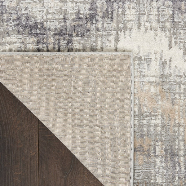 HomeRoots 9' Abstract Area Rug in Ivory, Gray & Brown – Durable, Stain-Resistant Design for Modern Spaces 8' X 10' 556209