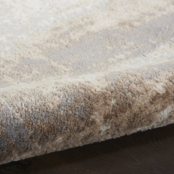 HomeRoots 9' Gray and Ivory Abstract Area Rug - Durable, Stain-Resistant Design for Modern Living Spaces 8' X 10' 556215