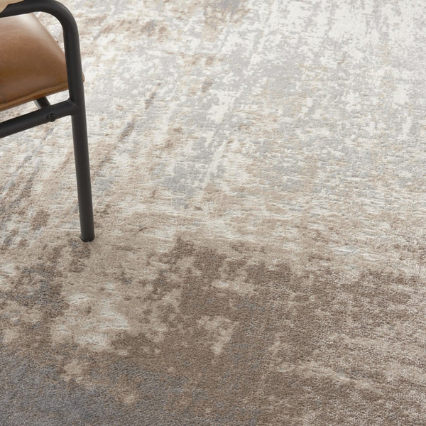 HomeRoots 9' Gray and Ivory Abstract Area Rug - Durable, Stain-Resistant Design for Modern Living Spaces 8' X 10' 556215