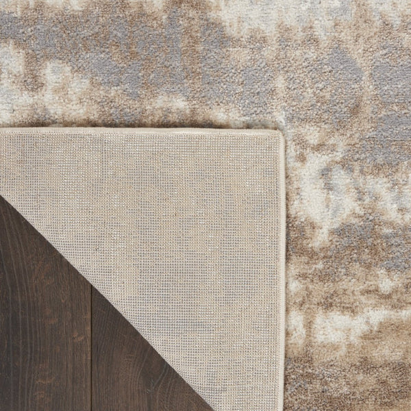 HomeRoots 9' Gray and Ivory Abstract Area Rug - Durable, Stain-Resistant Design for Modern Living Spaces 8' X 10' 556215